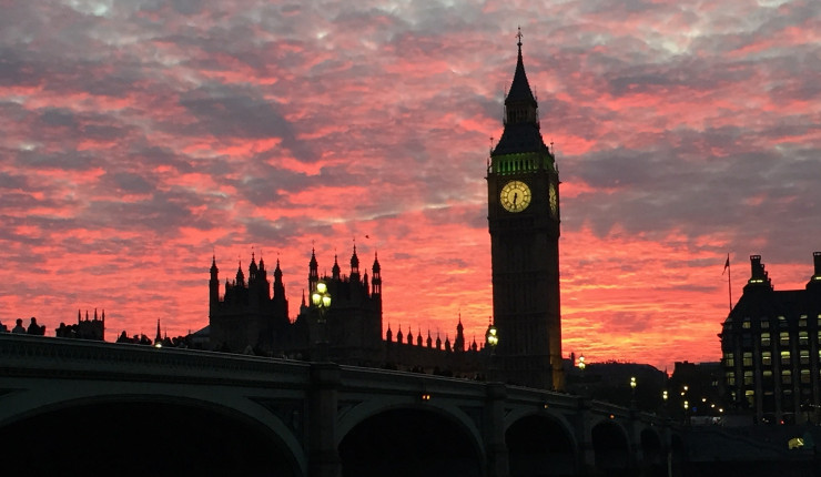 Red sky over parliament