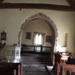 Crooked church interior